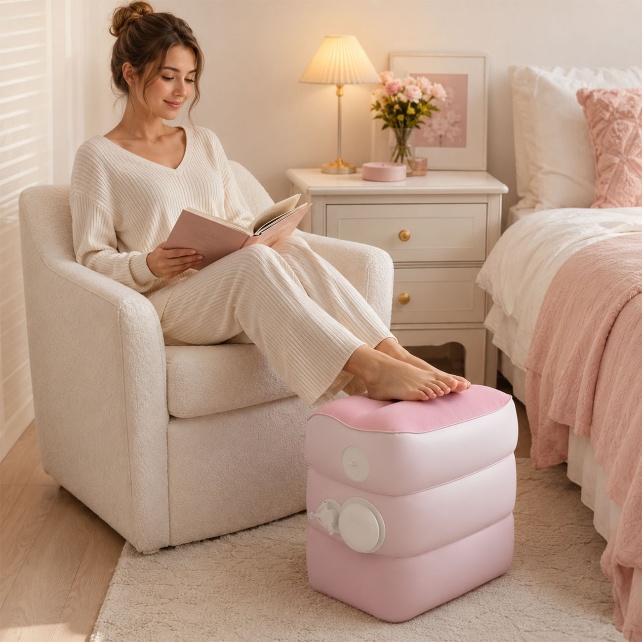 1 stuk opblaasbare voetensteun - Office Footrest Cushion recensie en prijs