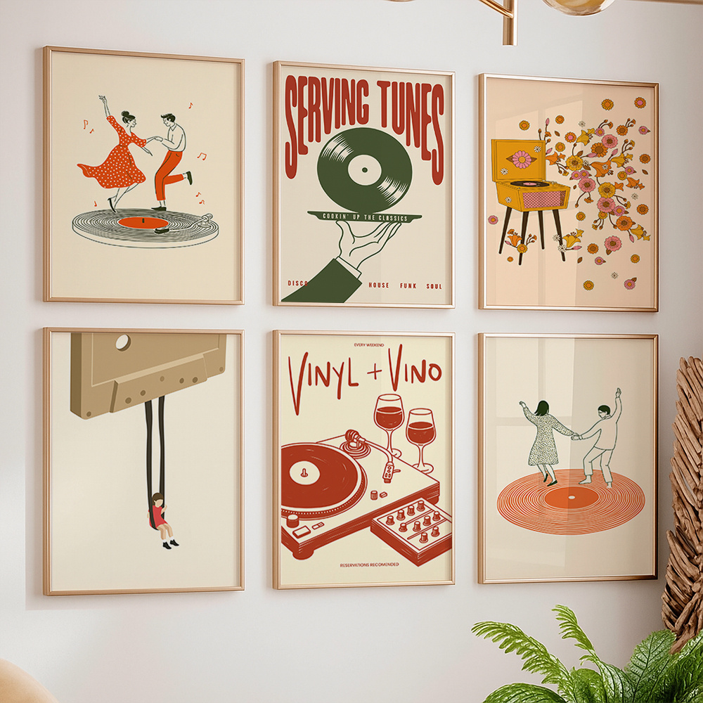1pc Vintage Muziek Canvas Post - Office Furniture Equipment recensie en prijs
